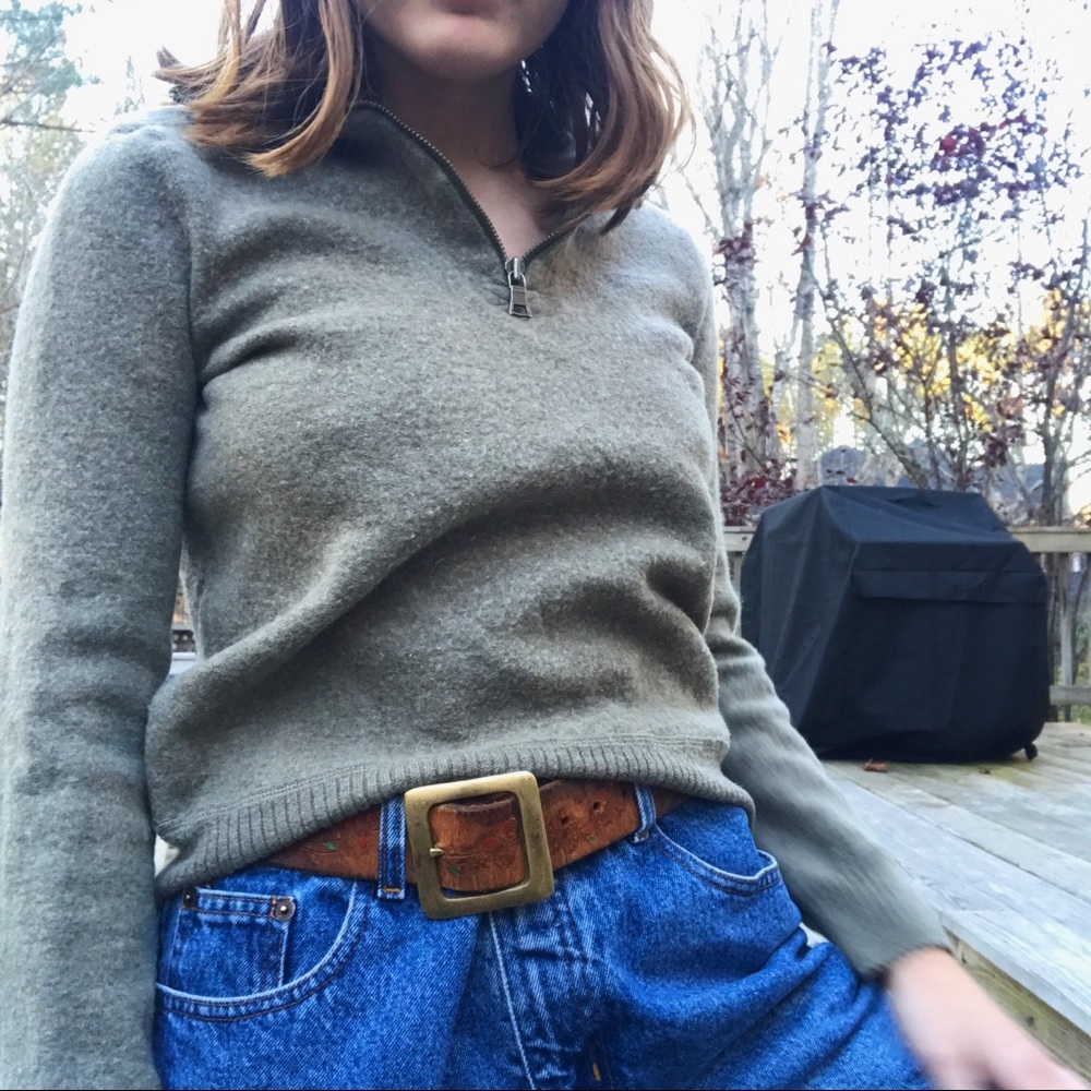 Banana Republic Grey wool quarter zip